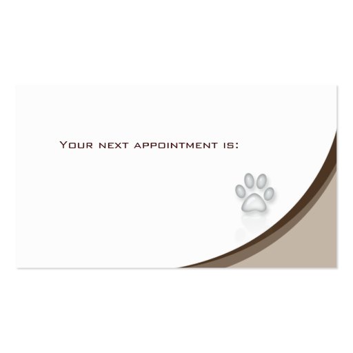 Veterinarian Business Card brown curve (back side)