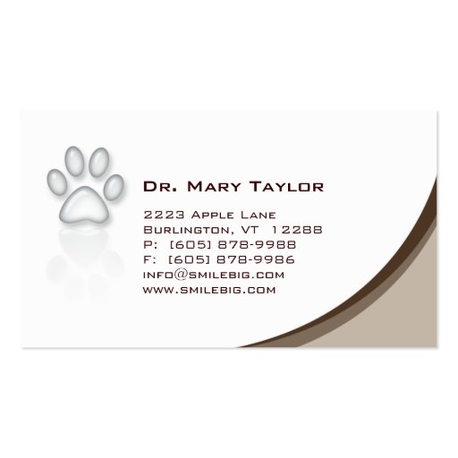 Veterinarian Business Card brown curve (front side)