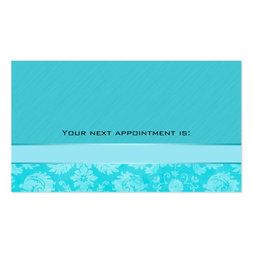 Veterinarian Business Card Damask Blue paws (back side)
