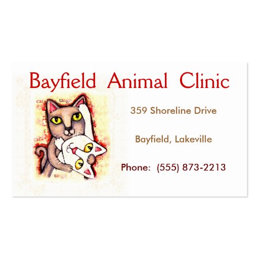 Veterinarian / Cat Lover's Business Cards (back side)