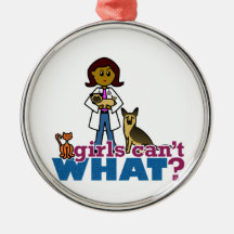 Veterinarian Girl Christmas Tree Ornaments