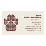 Veterinarian & Kennel Business Card - Brown Plaid