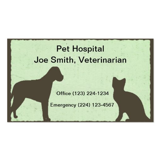 Veterinarian Pet Service Business Card (front side)