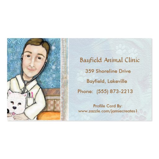 Veterinarian & Westie Dog Business Cards (back side)