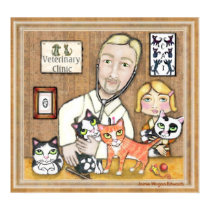Veterinarian With Kittens posters by jamiecreates1 Veterinarian With Kittens posters