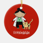 Veterinarian Woman with Cat Personalized Ornament