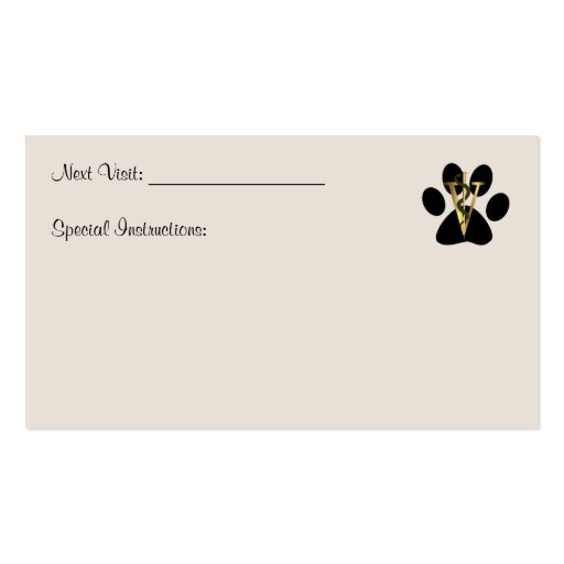 Veterinarian Your Photo  Business Card (back side)