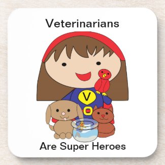 Veterinarians Are Super Heroes Cork Coaster