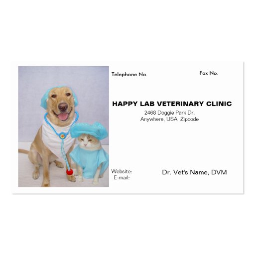 Veterinarian's Business Card (front side)