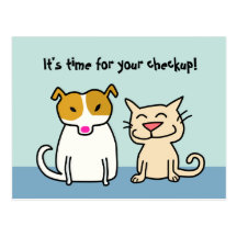 Veterinarian's Checkup reminder postcard