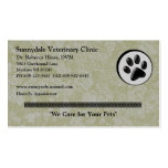 Veterinary Animal Logo with Black and White Paw Business Cards
