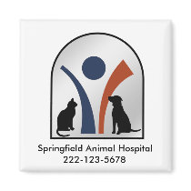 Veterinary Animal Logo with Cat and Dog magnets