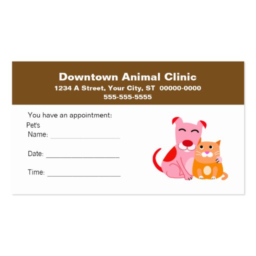 Veterinary Appointment Card Business Card Templates