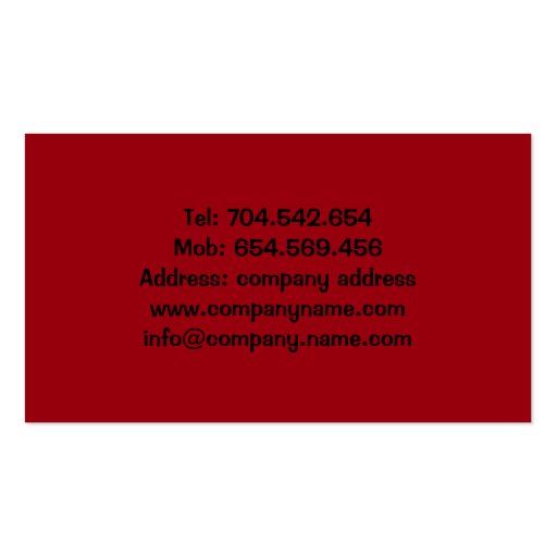 Veterinary Business Card Template (back side)