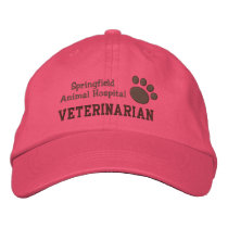 Veterinary Clinic Paw Print Embroidered Baseball Cap