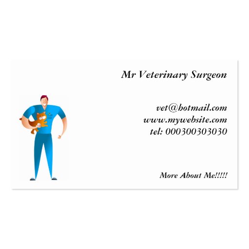 Veterinary Surgeon Business Card Template (front side)