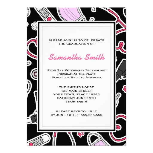 Veterinary Technician School Graduation Invite