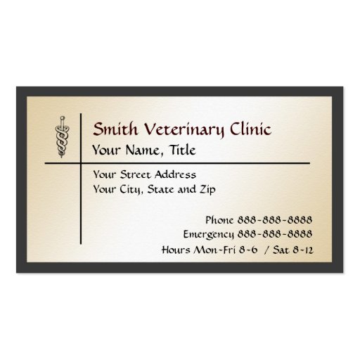 Veterinary Veterinarian Business Card