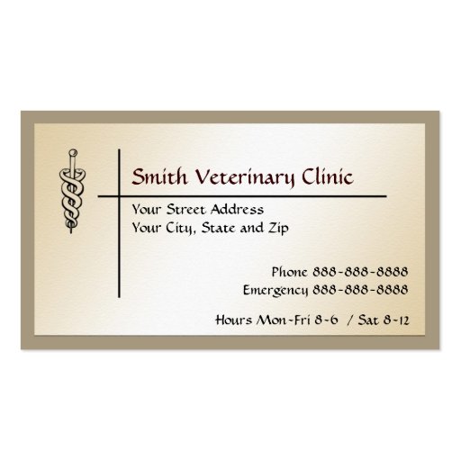 Veterinary Veterinarian Business Card