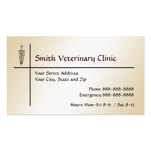 Veterinary Veterinarian Business Card (front side)