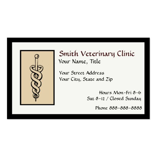 Veterinary Veterinarian Business Card (front side)