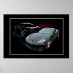 Vette One gold Print