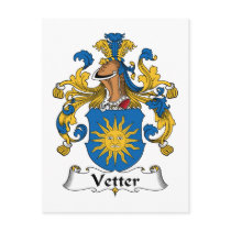 Vetter Family Crest postcards by coatsofarms Vetter Family Crest postcards