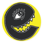 Vex e - Yellow Round Stickers