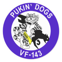 VF-143 Pukin' Dogs Round Stickers