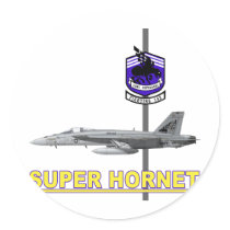 VFA-143 "Pukin' Dogs" F-18 Hornet Round Stickers