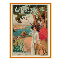 Viaje del vintage de "Antibes, Francia" Postal