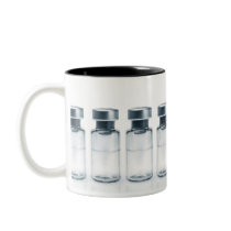 Vials containing medicine for injections. This Coffee Mug