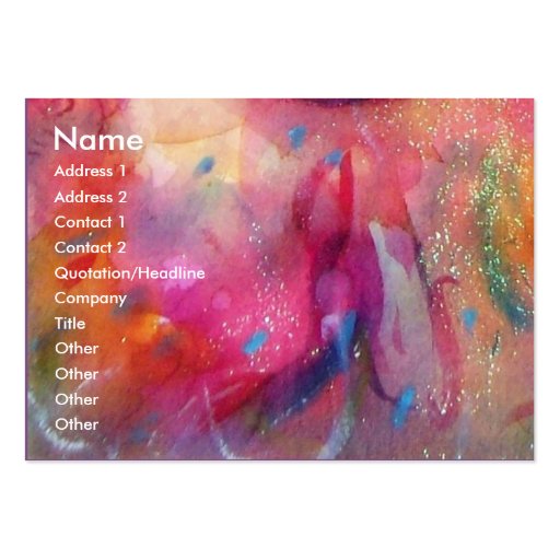 VIBRANT ABSTRACT,bright colors red blue pink Business Card Templates (front side)