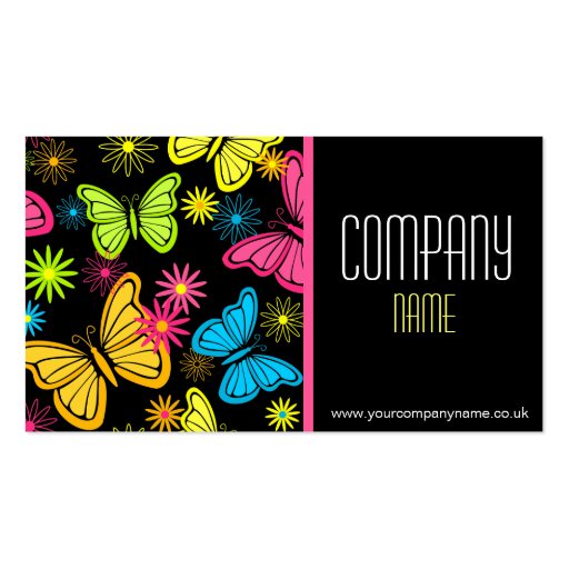 Vibrant Butterflies Business Card (front side)