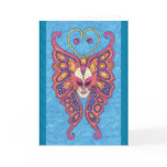 Vibrant Butterfly Mardi Gras Mask Blank Card