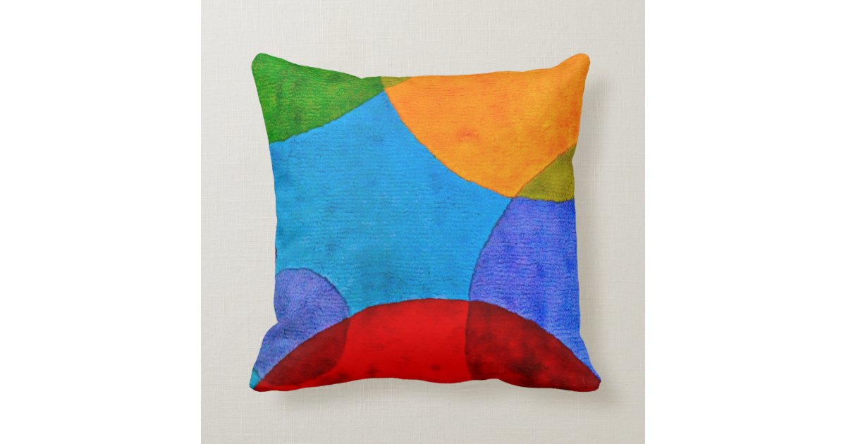 Vibrant Circle Pattern Primary Colors Pillow Zazzle