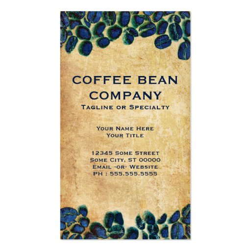 vibrant coffee beans business card