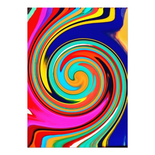 Vibrant Colorful Abstract Swirl of Melted Crayons Custom Announcements
