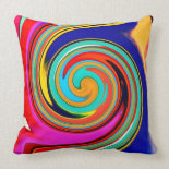 Vibrant Colorful Abstract Swirl of Melted Crayons Throw Pillow