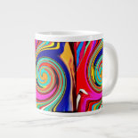 Vibrant Colorful Abstract Swirl of Melted Crayons Extra Large Mug