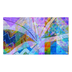 Vibrant Colorful Funky Blue Purple Butterfly Chevr Business Card