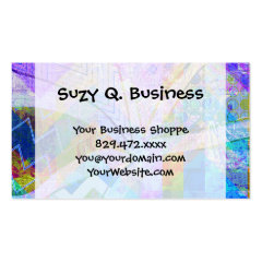 Vibrant Colorful Funky Blue Purple Butterfly Chevr Business Cards