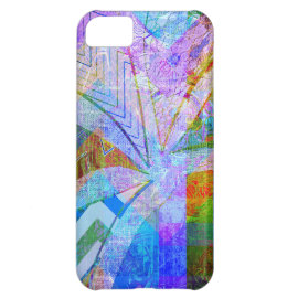 Vibrant Colorful Funky Blue Purple Butterfly Chevr iPhone 5C Covers