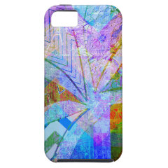 Vibrant Colorful Funky Blue Purple Butterfly Chevr iPhone 5 Cases