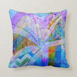 Vibrant Colorful Funky Blue Purple Butterfly Chevr Pillows
