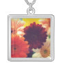 Vibrant Daisy Flower Silver Necklace Charm