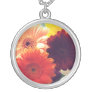 Vibrant Daisy Flower Silver Necklace Charm