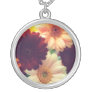 Vibrant Daisy Flower Silver Necklace Charm