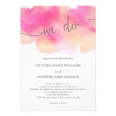 Vibrant Dreams Wedding Invitation / Pink Peach