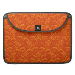 Vibrant Elegant Orange Damask Lace Girly Pattern Sleeve For MacBook Pro